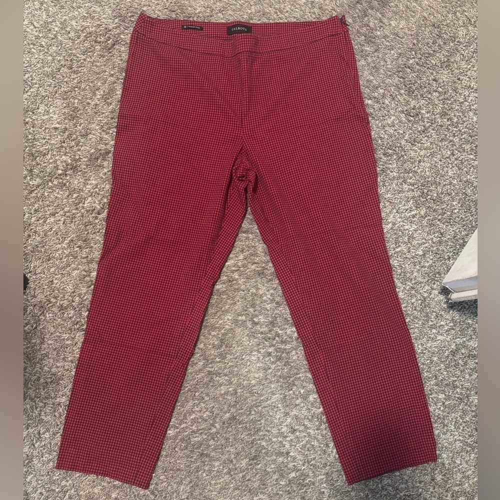 Talbots Red Patterned Dress Pants - Picture 5 of 13
